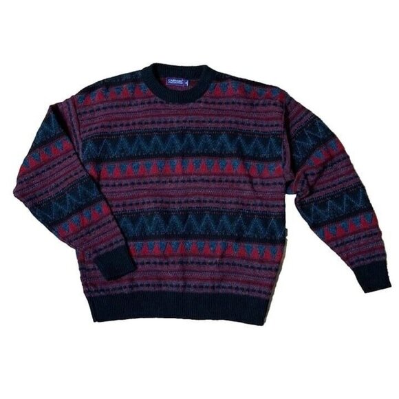 Vtg Carmel Collection Sweater Wool Blend Black Holiday Shirt Long Sleeve XL - Picture 1 of 12